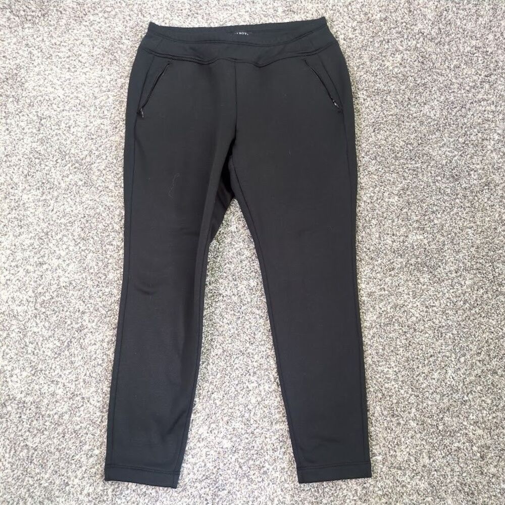 Talbots Womens Fleece Sweatpants Black Size Medium Petite Lounge Pants Polartec